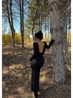 Siyah Sırt Degaje Sandy Elbise