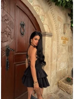 Siyah Stella Eteği Şortlu Elbise