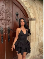 Siyah Stella Eteği Şortlu Elbise