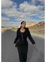 Siyah Street Sweat&Elbise İkili Takım