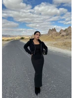 Siyah Street Sweat&Elbise İkili Takım