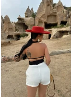 Siyah Terra Halter Yaka Bluz