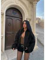 Siyah Vera Balon Kollu Bomber Ceket