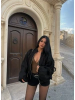 Siyah Vera Balon Kollu Bomber Ceket