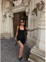 Siyah Verona Drapeli Elbise