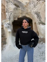 Siyah Vibes Sırt Baskı Sweat