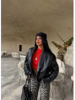 Siyah Vintage Kruvaze Deri Ceket