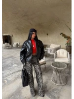 Siyah Vintage Kruvaze Deri Ceket