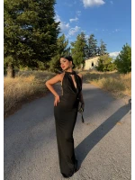Siyah Vogue Degaje Maxi Elbise