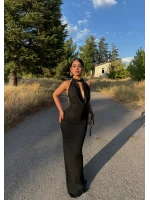 Siyah Vogue Degaje Maxi Elbise