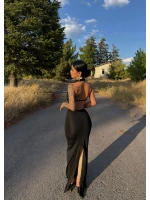 Siyah Vogue Degaje Maxi Elbise