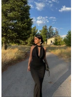 Siyah Vogue Degaje Maxi Elbise