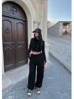 Siyah Yüksek Bel Basic Jogger Eşofman