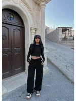 Siyah Yüksek Bel Basic Jogger Eşofman