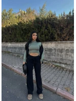 Siyah Yüksek Bel Kaşkorse Pantolon