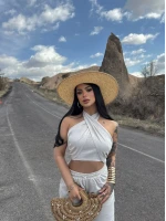 Taş Elina Yaka Çapraz Keten Takım