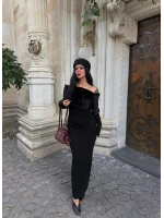 Valeria Kürklü Krep Elbise