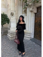 Valeria Kürklü Krep Elbise