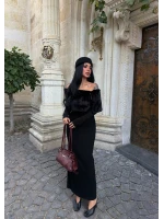 Valeria Kürklü Krep Elbise