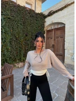 Vizon Yumoş İki Parça Büzgülü Sweat