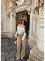 Wide Leg Beige Pantolon