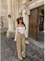 Wide Leg Beige Pantolon