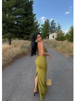 Yeşil Vogue Degaje Maxi Elbise