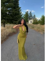 Yeşil Vogue Degaje Maxi Elbise