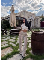 Yılan Desen Wide Leg Pantolon
