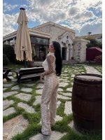 Yılan Desen Wide Leg Pantolon