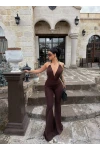 Kahve Aksesuar Askılı Tulum