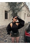 Siyah Bolerolu Triko İkili Takım