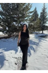 Siyah Kalın Askılı Sırt Açık Elbise