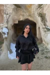 Siyah Şortlu Gömlek Elbise