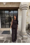 Kahve Sıfır Kol Belden Oturtmalı Takım