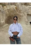 Beyaz Çift Cepli Poplin Gömlek