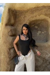 Siyah Sırt Dekolte Bodysuit