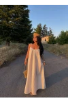 Beyaz Alina Müslin Salaş Elbise