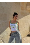 Beyaz Askılı Brasil Crop