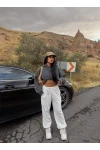 Beyaz Flow Jogger Eşofman Altı