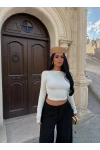 Ekru Sırt Degaje Basic Crop
