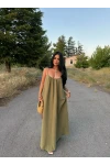 Haki Alina Müslin Salaş Elbise