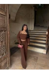 Kahve Bolero Üçlü Takım