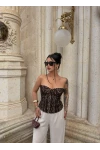 Kahve Slay Lace Korse