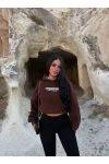 Kahve Vibes Sırt Baskı Sweat