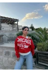 Kırmızı Chicago İki Parça Sweat