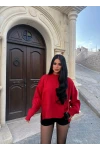 Kırmızı Yanı Yırtmaçlı Balıkçı Kazak
