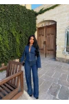 Mavi Lara Fermuarlı Denim Takım