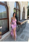 Lila Sunset Sırt Çapraz Elbise