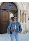 Mavi Ekose Bomber Mont